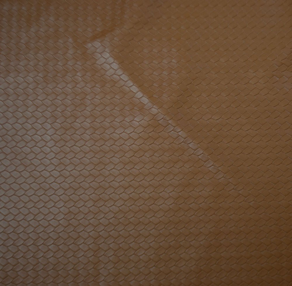 54" Wide Faux Leather Fabric Embossed Basketweave Copper Fabric By The Yard