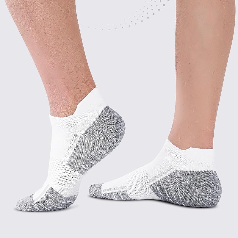 10 Paires Chaussettes Basses Homme Femme, Socquettes Coton Courtes Respirantes Antidérapantes, Sport Running Unisexe Blanc 39-42