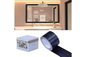 FEILAYS Wood Grain Removable PVC Waterproof Border Wall Decor Removable Self Adhesive Door Frame Window Frame Decoration Kitchen Bathroom Tiles Sticker Grain Trim Black, 1.96inch x 393 inch