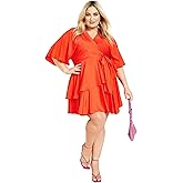 City Chic Womens City Chic Plus Size Dress Fallon in Tomato