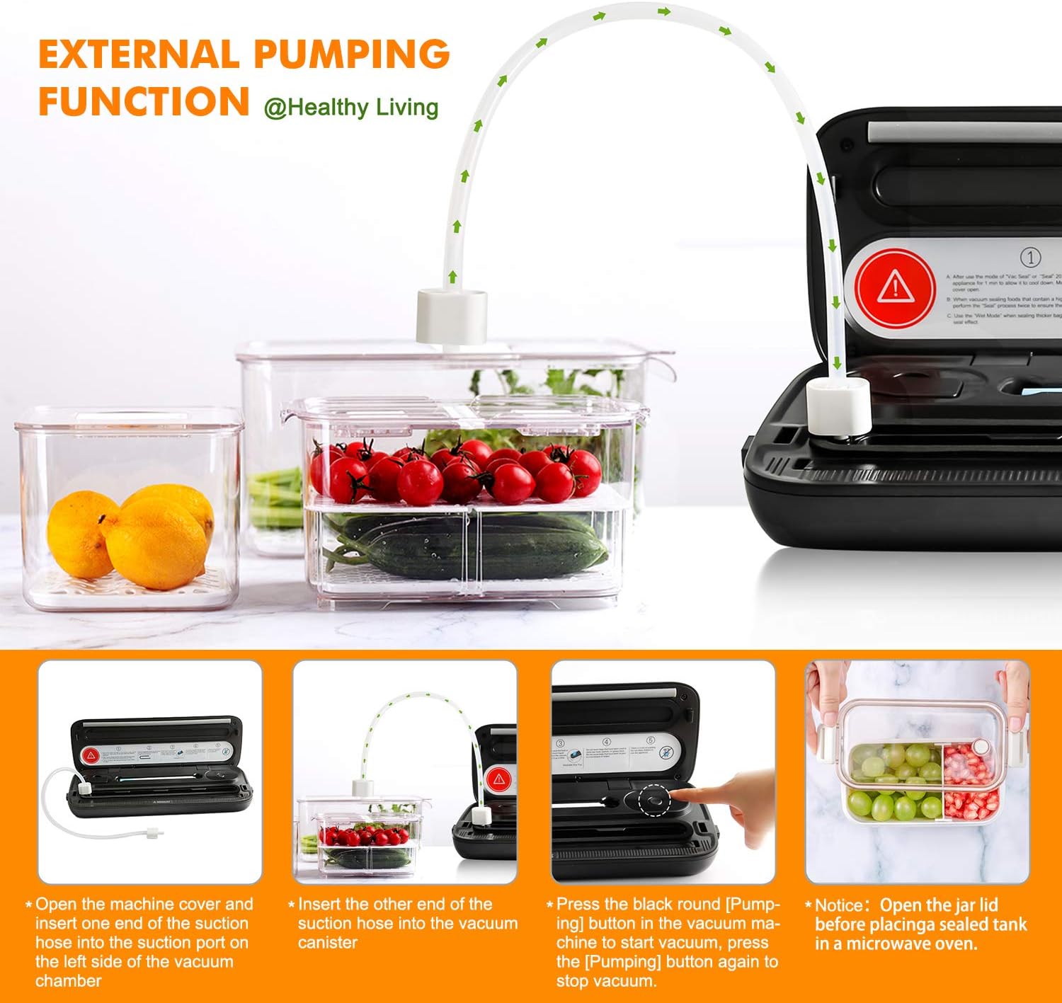 Vacuum Sealer Machine for Food- Automatic Food Sealer for Food Savers w/Starter Kit with 25 Pcs Vacuum Bags, Compact Design with Dry & Moist Food Modes and Led Indicator Lights, Free Your Hands and Easy to Clean（Black）: Kitchen & Dining