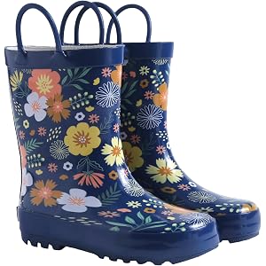 Wildkin Kids Rubber Rain Boots, Waterproof, Pull-On, Ages 3-12