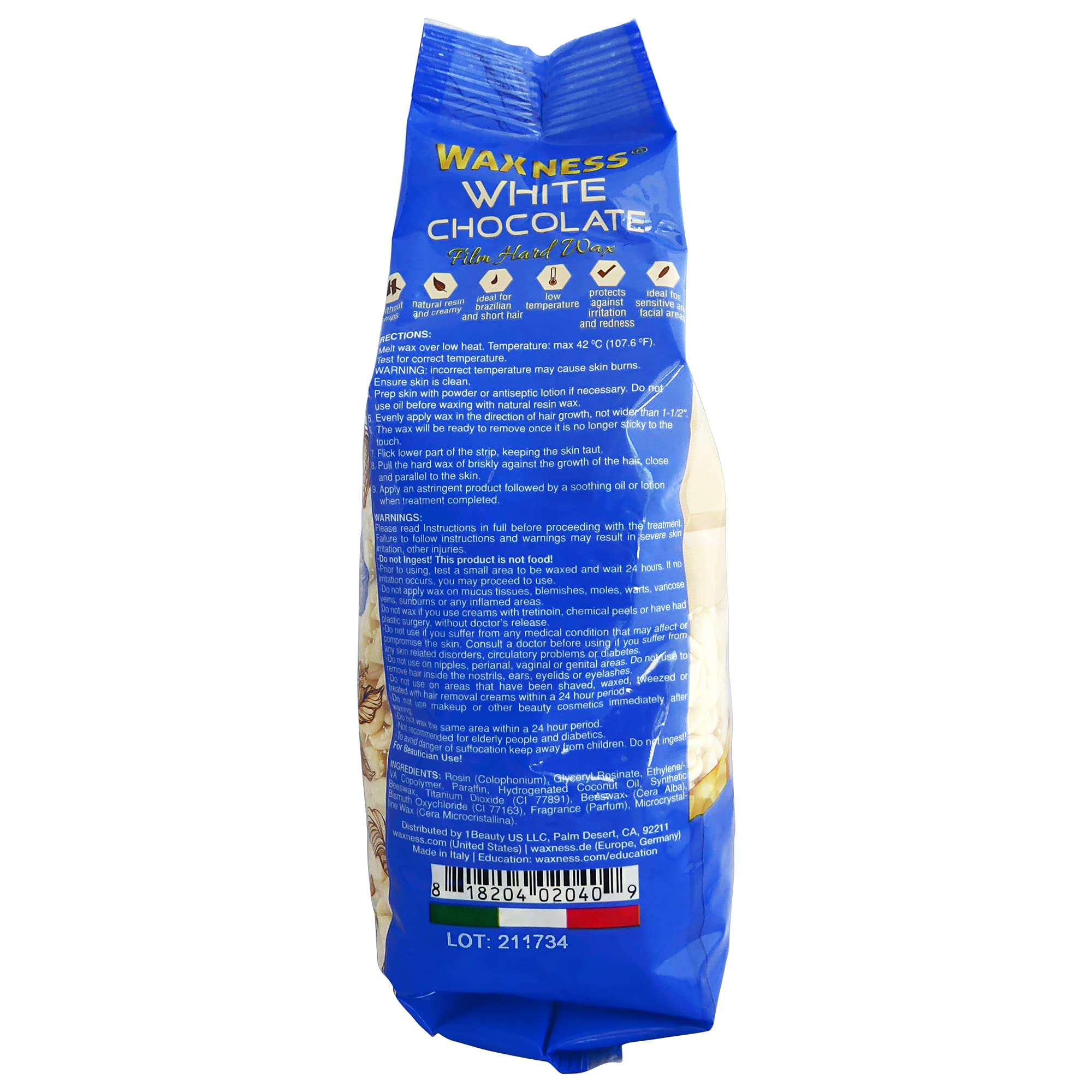 Wax Necessities Waxness Film Hard Wax White Chocolate Scented 2.2 Pounds
