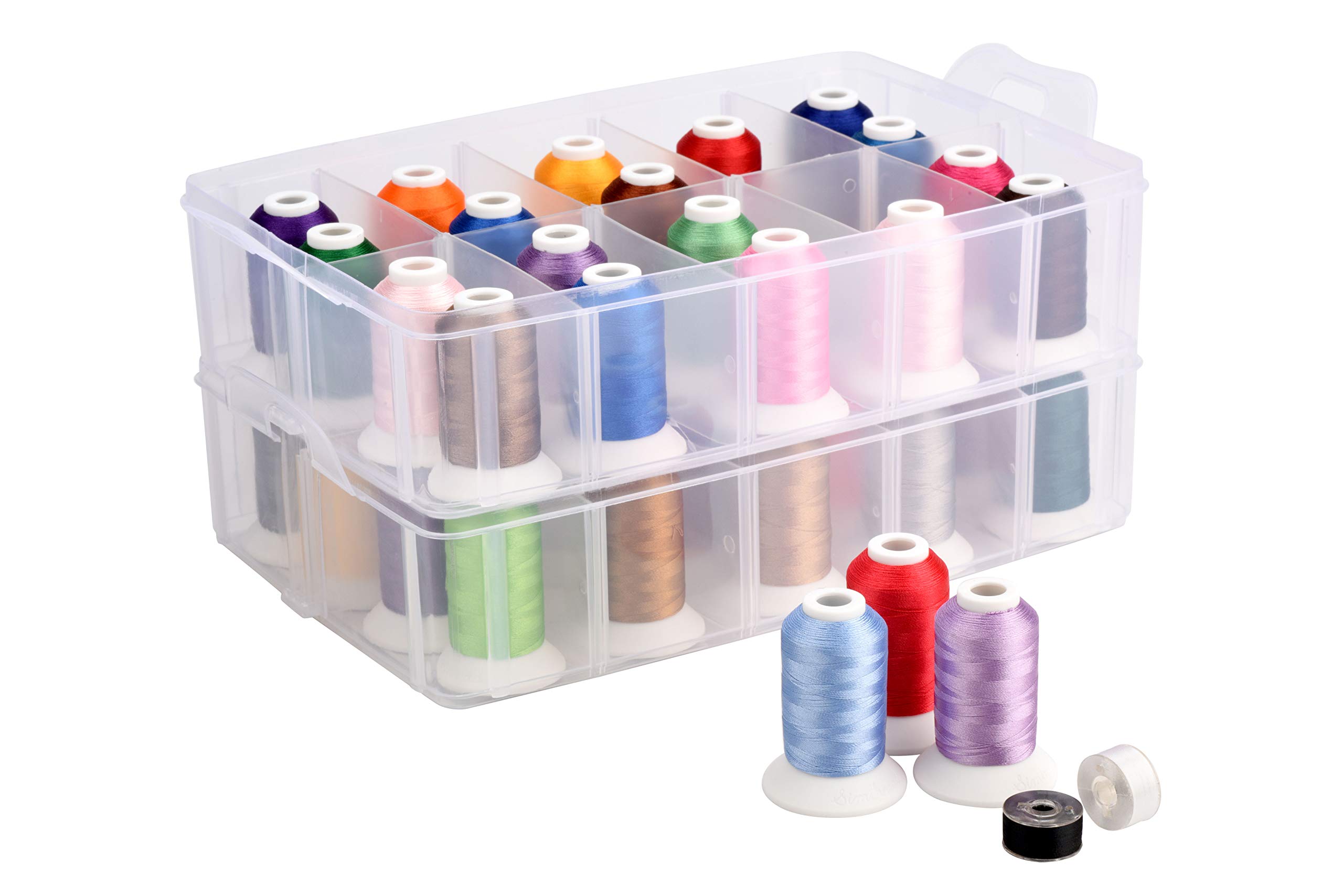 Simthread Embroidery Thread 40 Colors 550 Yards with Plastic Box