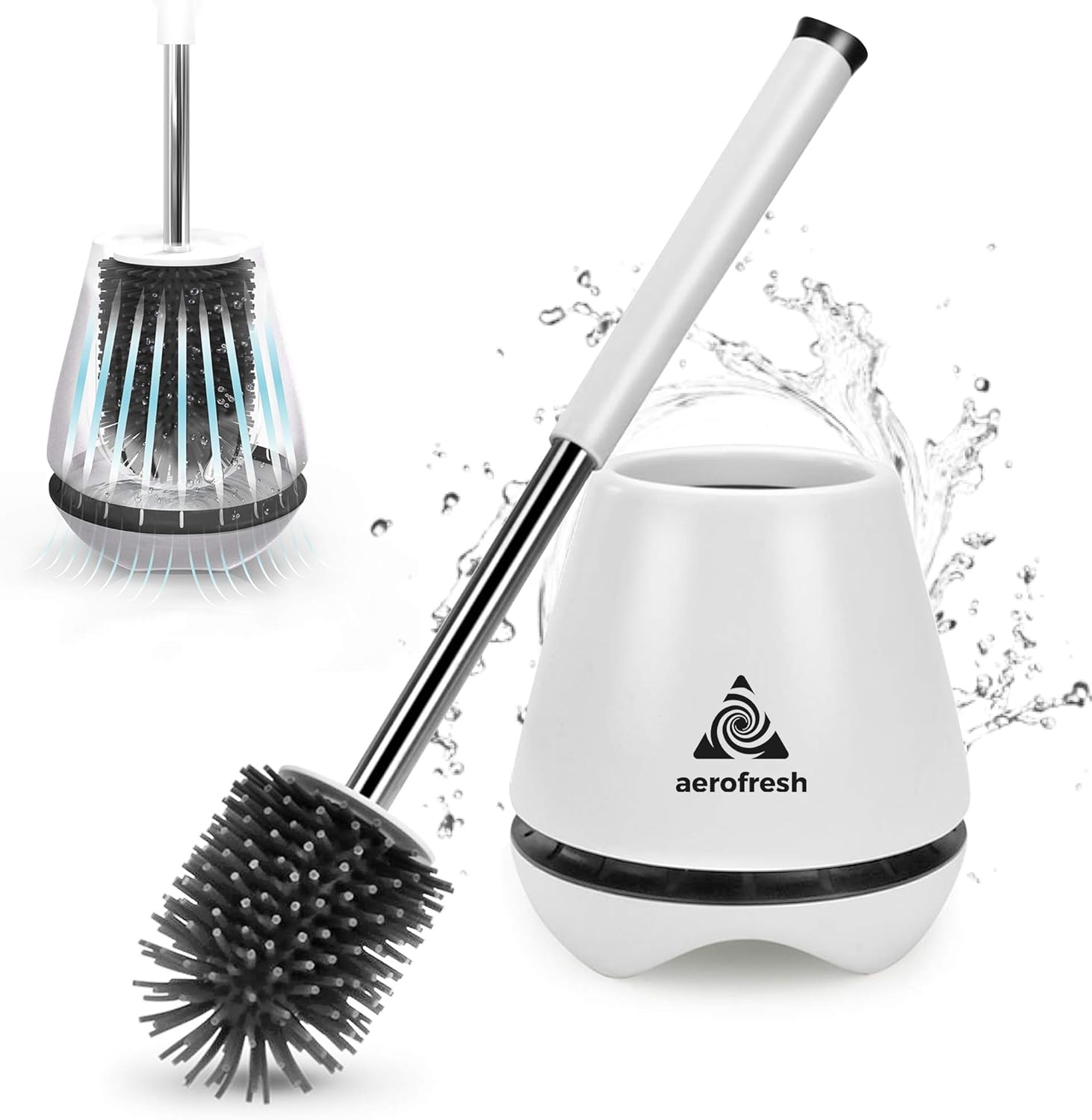 AEROFRESH Toilet brush and holder set TPR Silicone toilet cleaner