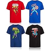 Marvel Spider-Man Boys Graphic Tees - 4 Pack Spider-Verse Comic Spidey and Friends Graphic T Shirts for Toddler & Little Boy