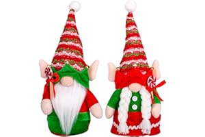 HERZILA 2 Pcs Handmade Christmas Elf Gnomes Decorations, Christmas Gnome Plush with Bell for Christmas Decorations - Tiered Tray Decor, Holiday Presents, Home Office Table Decorations