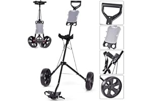 DORTALA Golf Cart, 2 Wheel Foldable Golf Trolley Push Pull Cart with Scoreboard, Multifunctional and Convenient Golf Cart Quickly Opened and Closed
