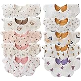 EllieHouse Baby Bibs for Girls Boys 10Pack Muslin Drool Teeth Drooling Teething Bibs Muslin Cotton for Infant Toddler