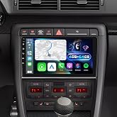 4+64G Android Car Stereo for Audi A4 S4 RS4 2004 2005 2006 2007 2008-9 Inch IPS Touchscreen Radio with Wireless Carplay &amp; Android Auto, 32 EQ DSP/WiFi/GPS/SWC +AHD Rear View Camera