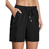 Enaisyl Women's Hiking Shorts Quick Dry Lightweight Cargo Pants Water Resistant Athletic Shorts with 4 Zipper Pockets