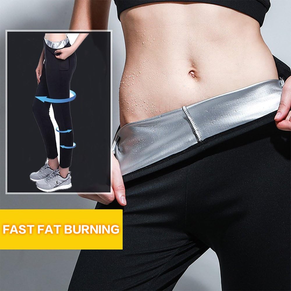 Weight loss pants Sauna Pants,Womens Slimming Pants Hot Thermo Neoprene Sweat Sauna Womens Slimming Pants Hot Thermo Neoprene Sweat Sauna(Black L)