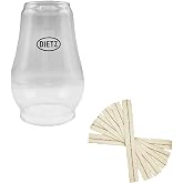 Light of Mine - Dietz #80 Blizzard Oil Lantern with 7/8" Replacement Wick Strips (LOM Blizzard Globe and Wick)