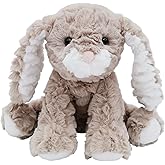 Mikee Fluffie Bunny Stuffed Animal,9" Floppy Ears Safe Material Soft Washable Stuffed Bunny, Cute Bunny Plush Toy Rabbit Easter Birthday Gift for Boys and Girls Toddler Toys,Brown