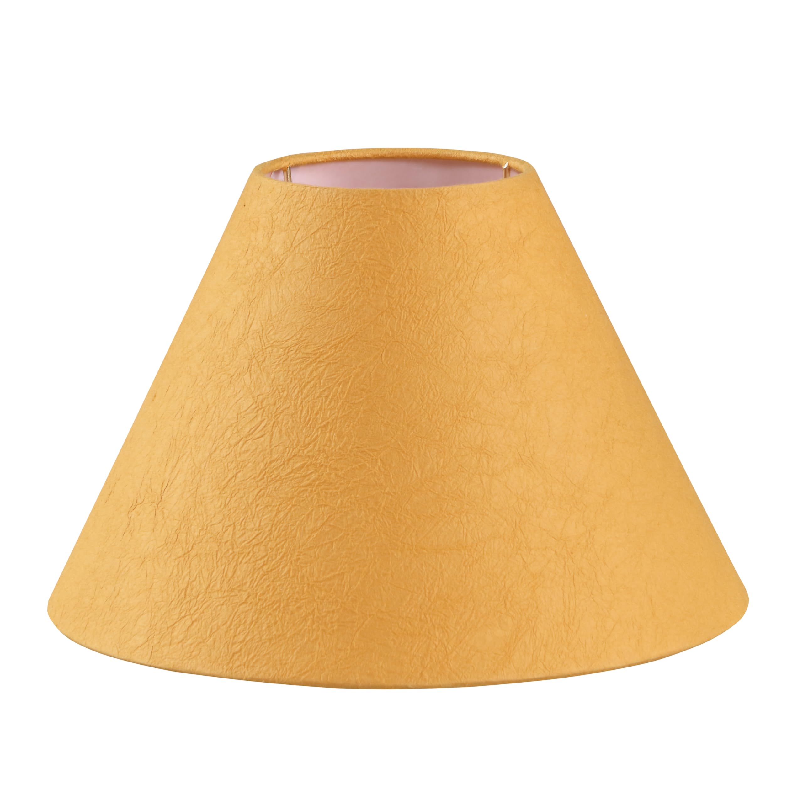 Photo 1 of *MINOR DAMAGE - USED*
Aspen Creative 56041, Hardback Empire Transitional UNO Lamp Shade, Carrot Orange Parchment Wrinkled Paper, 4" Top x 10" Bottom x 7" Slant Height, Slip 33mm