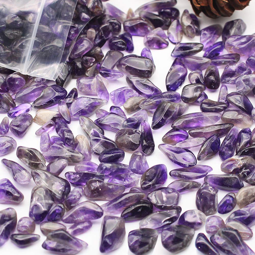 VGoodall Kieselsteine Dekosteine, 450g polierter Kies Flusskiesel Dekogranulat Dekokies Lila als Streudeko Zierkiesel für Garten Aquarium Deko