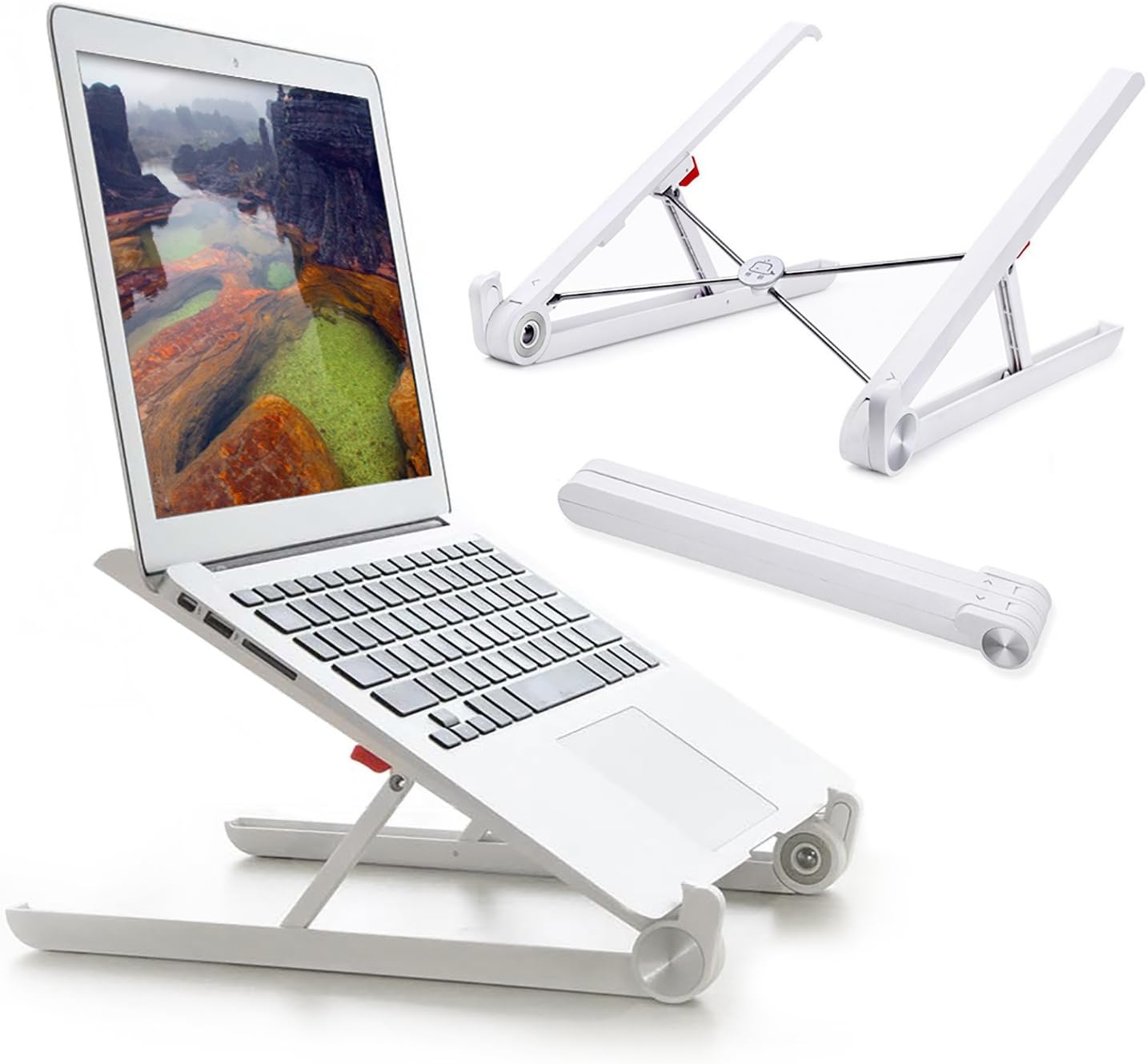 Laptop Stand Adjustable Laptop Desk Riser, Steady Foldable Ergonomic