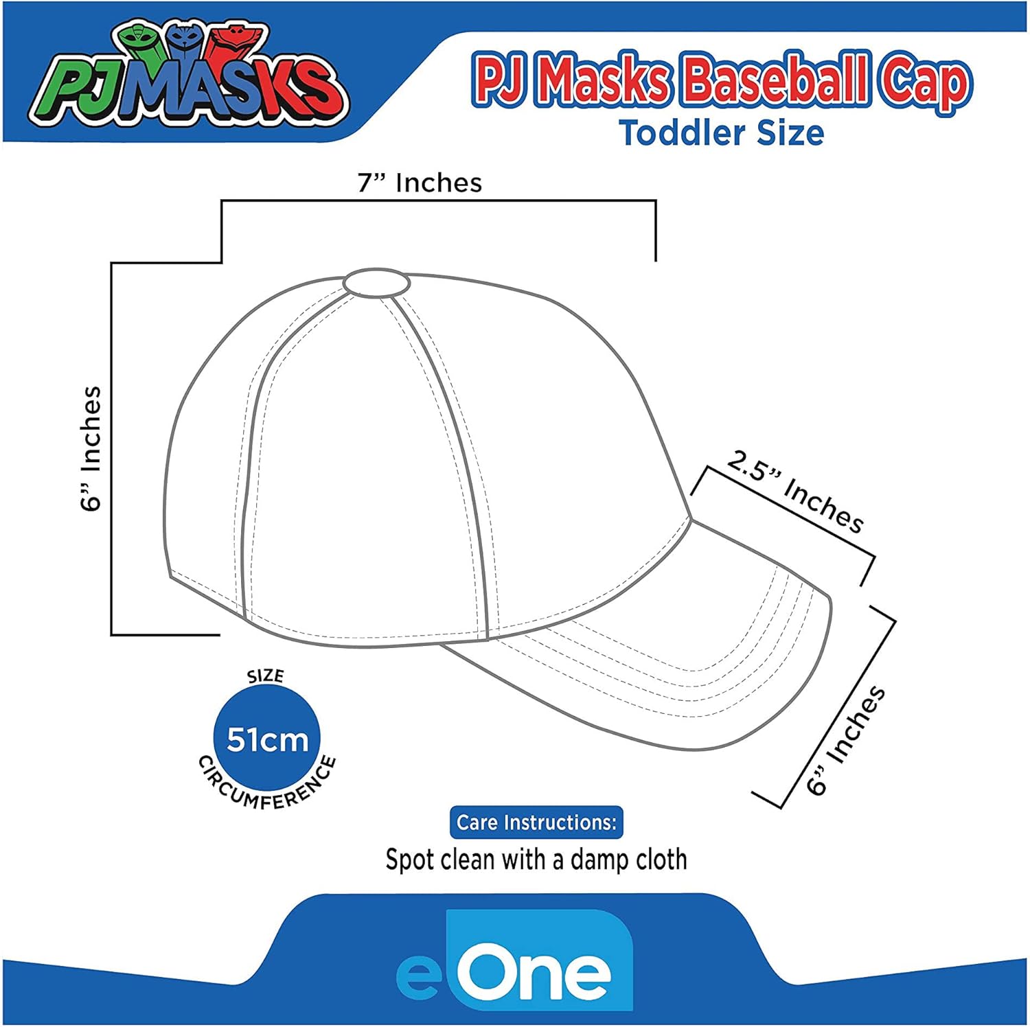 PJ Masks Toddler Hat for Boy’s Ages 2-7, Kids Baseball Cap: Clothing