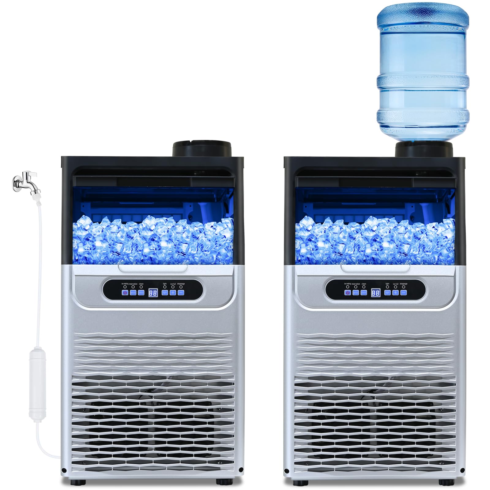 Amzgachfktch Commercial Ice Maker, 100lbs/24H Ice Maker Machine, 2 ...