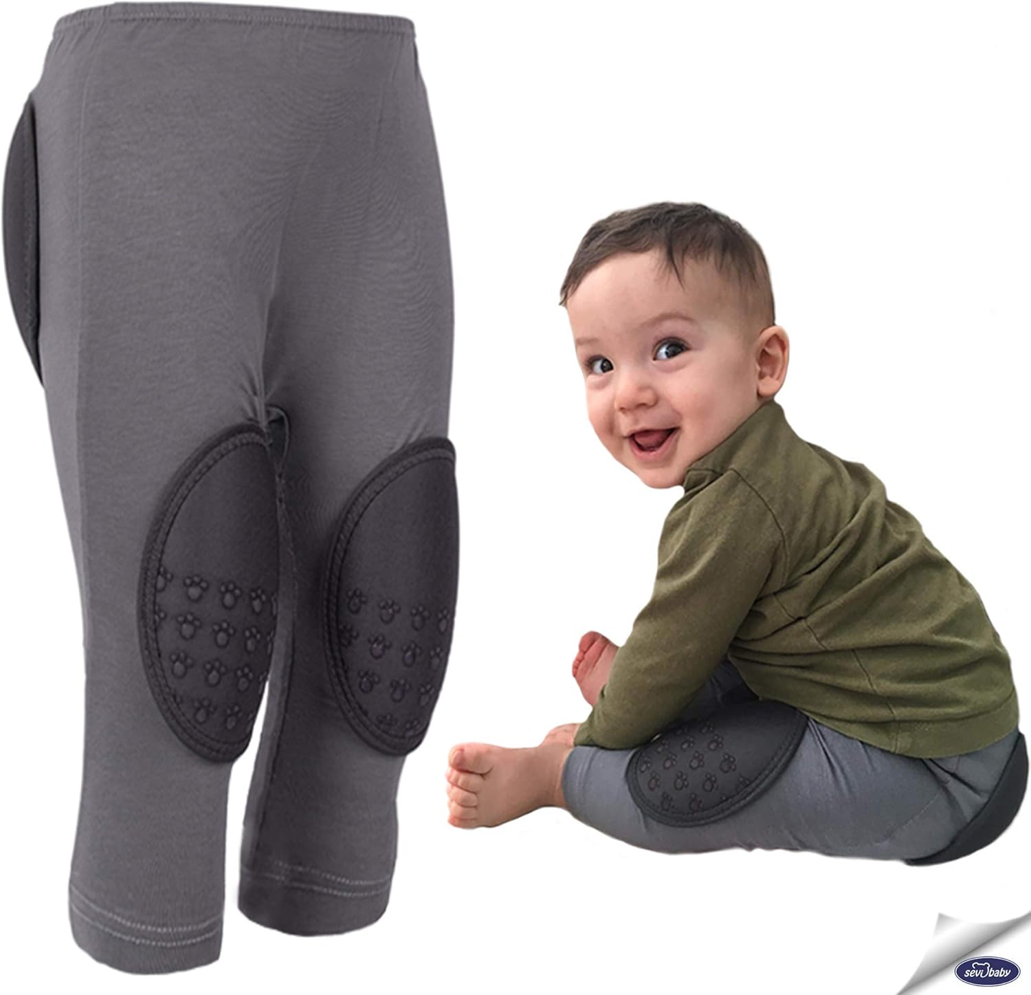 Sevi Baby Protective Pants for Babies, Padded Pants for Toddler, Patented Crawling Pants for Babies (Made in Turkey) - Gray: Clothing