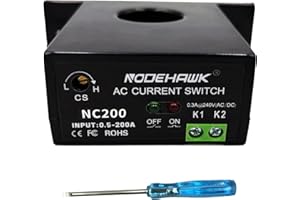 NODEHAWK AC Current Sensing Switch 0-200A Normally Closed Current Sensor Monitoring Relay (NC200)