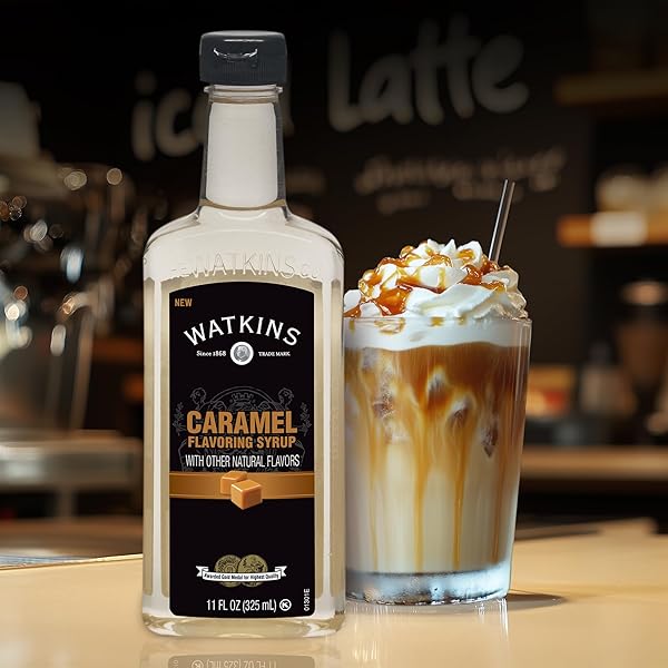 WATKINS CARAMEL COFFEE FLAVORING SYRUP, 11 OUNCE