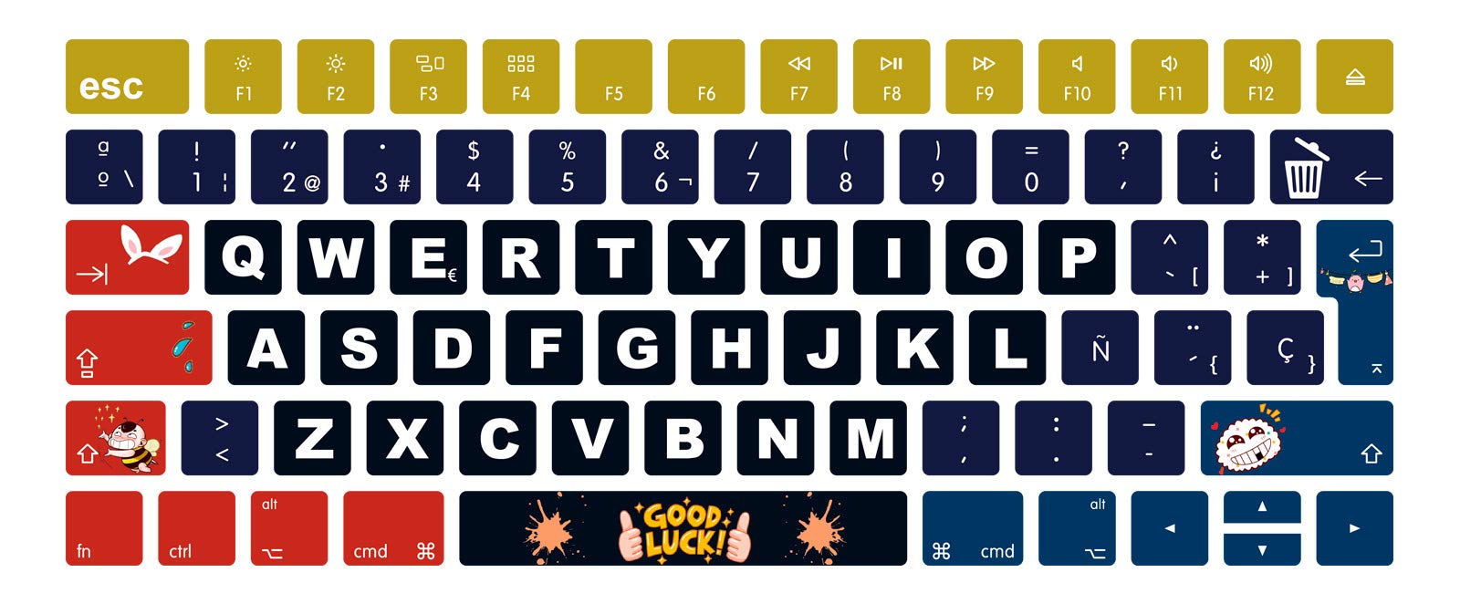 MMDW Premium EU Layout Spanish Ultra Thin Soft-touch Silicone Keyboard Protective Cover Skin Protector for Magic Wireless Keyboard MLA22L/A A1644 (2015 Released)-Good Luck