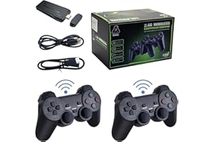 Plug and Play Video Game, CWZZ M8 Wireless Retro Game Console, Retro Game Stick with 20000+ TV Games, 64G Dual Rocker Controller with 4K HDMI Nostalgia Stick Game for TV