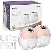 Nuliie Hands-Free Breast Pump S32, Wearable Breastfeeding Pump 4 Modes 9 Levels with 18/21/24MM Flange, Electric Breast Pump Portable, Replaced Pumping Accessories Included (2 Packs, Pink)