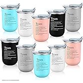 Reallnaive 10 Pcs Team Thank You Gifts for Employee, Double Walled Stainless Steel Coffee Mug Appreciation Inspirational Gifts Bulk for Staff Teammate Coworkers Teacher (Cohesion,Neutral)