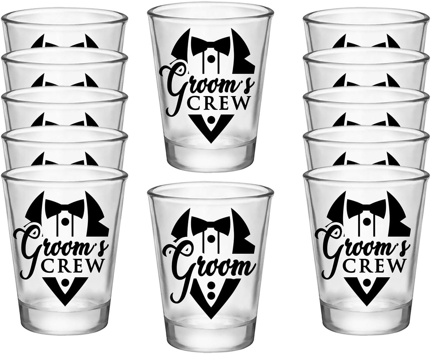 Amazon Com Groom And Groom S Crew Bachelor Party Shot Glasses