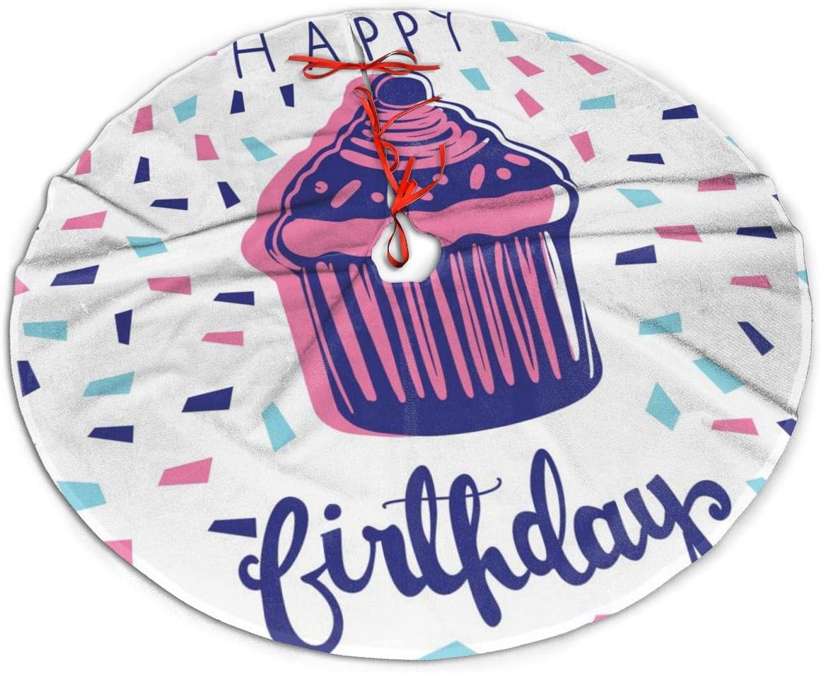 Amazon Com Shangcai Happy Birthday Cake 1 Traditional Christmas Tree Skirt Santa Reindeer Tree Ornaments Tree Skirt For Christmas Decoration Home Kitchen