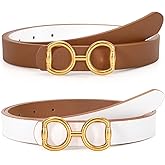 TRIWORKS Reversible Leather Belt for Women, Fashion Ladies Belt for Jeans Pants Dress Width:0.9"