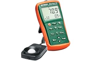 Extech EA33 EasyView Light Meter with Memory - Non-Contact Illuminance Meter, 0.001 Fc / 0.01 Lux Resolution, 5 Ranges (up to 99,990 Fc / 999,900 Lux), Data Logging