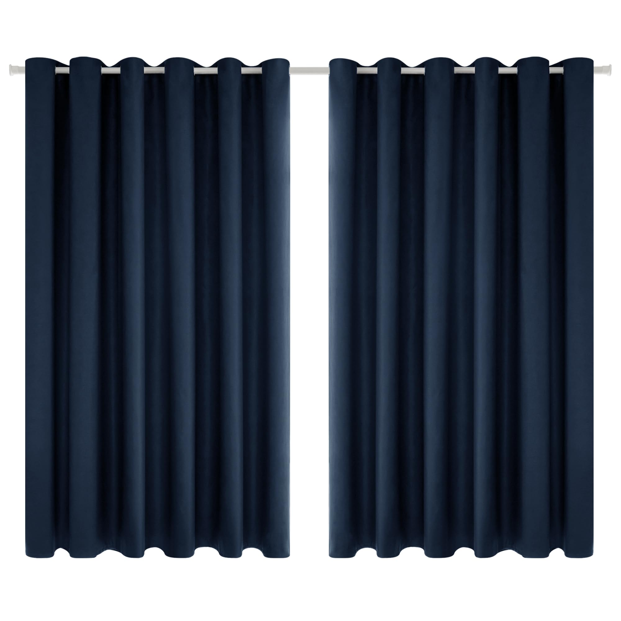 Deconovo Super Soft Solid Eyelet Thermal Insulated Blackout Curtains for Bedroom, 90" Width x54 Drop, 1 Pair, Navy Blue