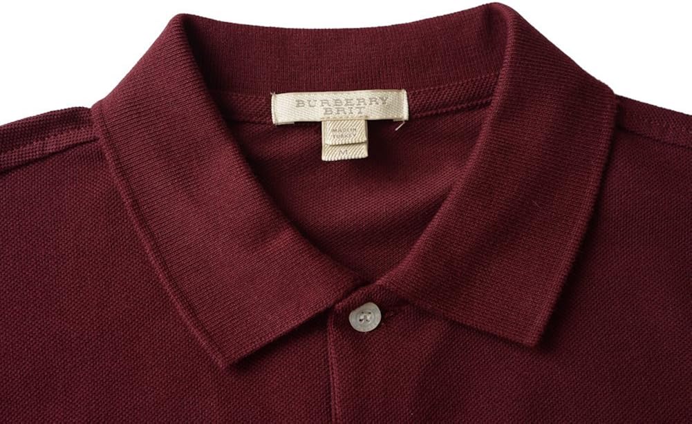 burgundy burberry polo