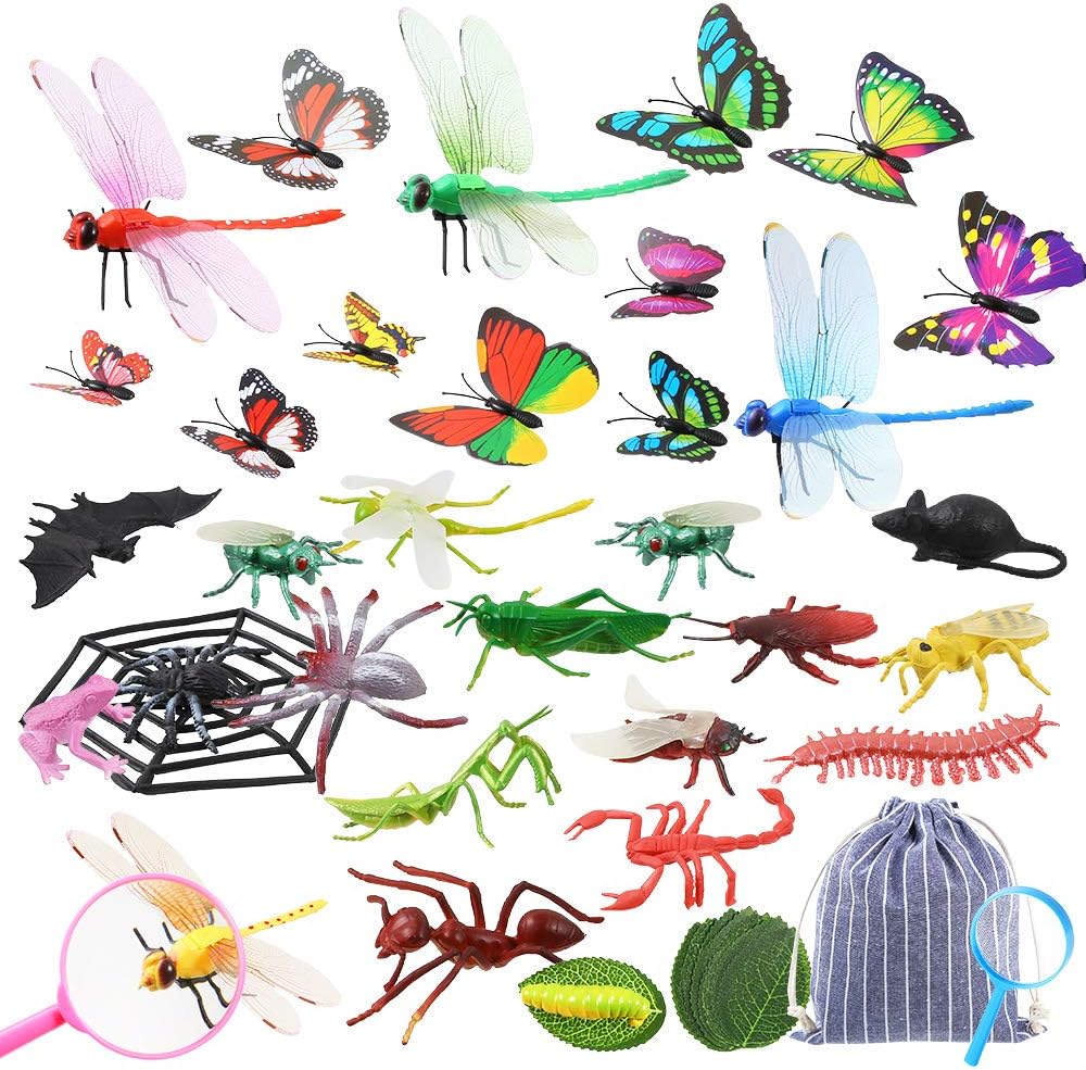 Auihiay 34 Pack Plastic Insect Figures Kit Includes