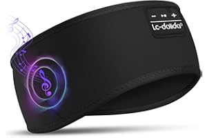 Sleep Headphones Bluetooth 5.4 Headband, Sleeping Headphones Headband Bamboo-Derived Ribbed Fabric with HD Sound & Mic – Soft