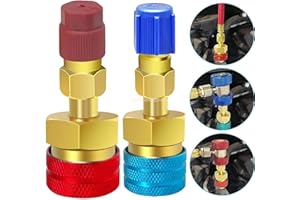 CAVLA R1234yf Quick Couplers Kit, R1234YF to R134A Quick Coupler Adapter, High/Low Side Quick Coupler R1234YF AC Charging Hos
