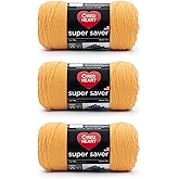 Red Heart Super Saver Saffron, 3 Pack of 7oz/198g-Acrylic-#4 Medium-364 Yards, Knitting/Crochet