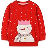 MUJOQE Toddler Girls Christmas Sweatshirts Ugly Xmas Sweater Kids Reindeer Pullover Shirts Tops 2 Years