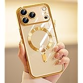 CHICLADY for iPhone 17 Pro Max Case with 1x Screen Protector, [Compatible with MagSafe] [Integrated Camera Protection], Non Yellowing Slim Cute Women Girly Magnetic Cover for iPhone 17 Pro Max, Gold