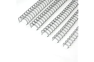 Rayson Double Loop Binding Wires, Mixed Sizes (9/16", 5/8", 3/4", 7/8", 1") 2:1 Pitch Wire Binding Spines, 21-Loop Black, Pack of 50