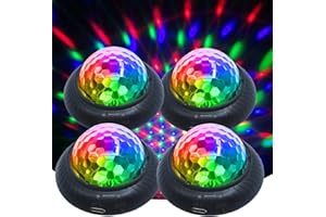 KisMee Disco Party Light Night Light 2 in 1 Flashes with Music Sound Activated Multicolor Disco Ball Rechargeable Battery Operated RBG Mini Disco Ball Entertaining Atmosphere for Car Room(4 Pack)…