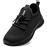 XKOWUO Kids Shoes Sneakers for Boys Girls Running Tennis Shoes Fashion Walking Athletic Unisex Lightweight Breathable Toddler Casual Shoes Black