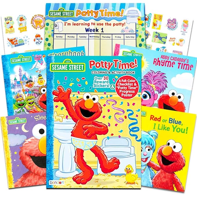 Over 160 Coloring Pages And 60 Stickers Total 2 Coloring Books Sesame Street Coloring Book Super Set With Sesame Street Crayons Toys Games Drawing Painting Supplies