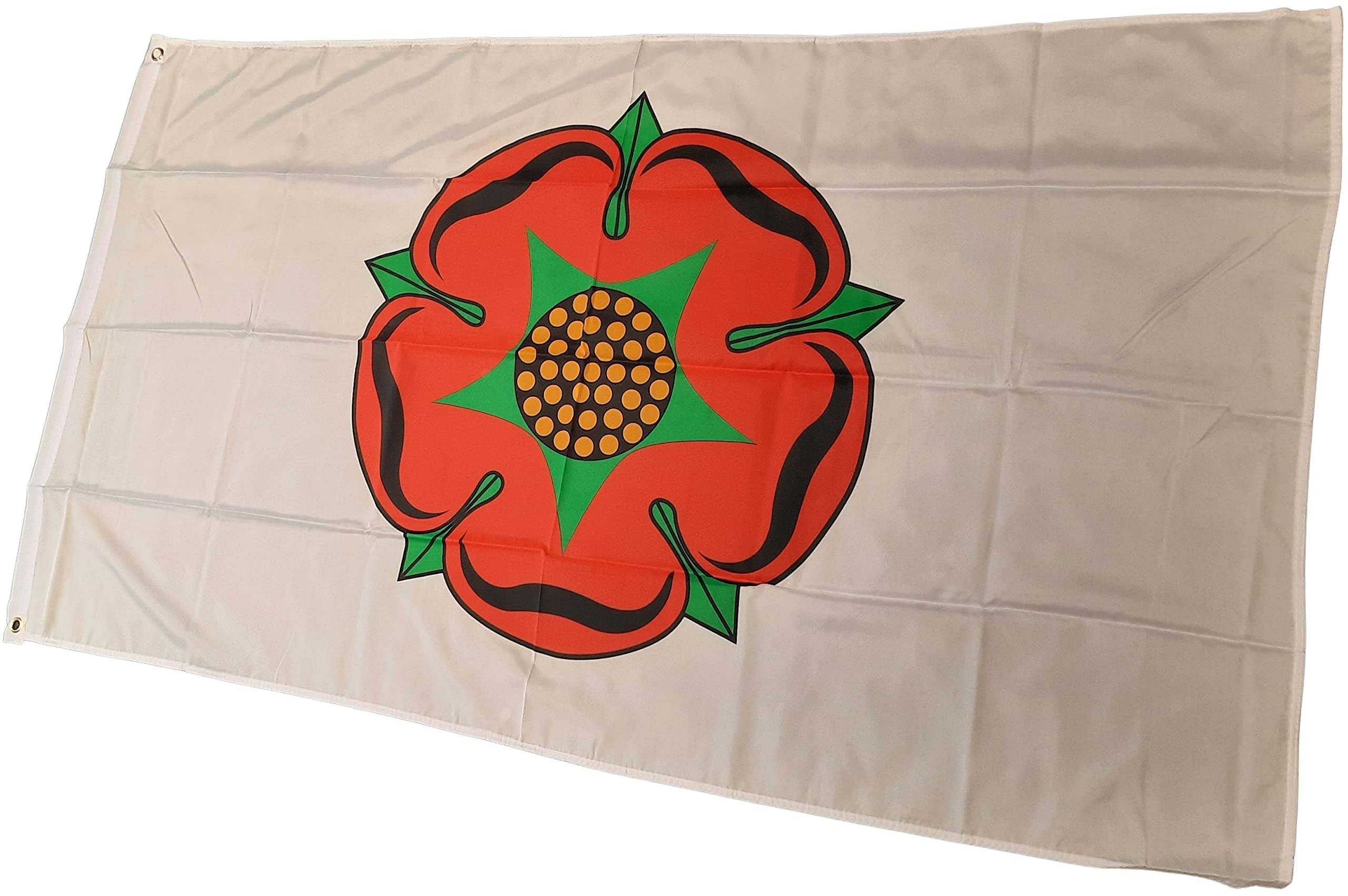 NWFlags Old White Lancashire Flag 5ft x 3ft 75d Premium Polyester Suitable For Flagpoles | Strong Polyester 5x3 foot material Old Lancashire flag with Eyelets
