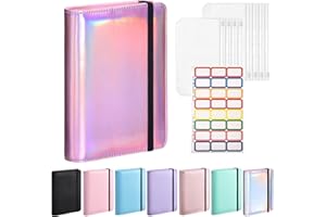 SYUSIA A6 Refillable Notebook Binder, PU Leather Budget Binder with Cash Envelopes, Loose Leaf Personal Organizer Binder Cover, Money Organizer for Cash with Elastic Belt Closure