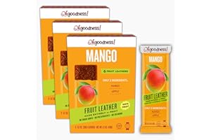WELLBEE'S Oh Goodness! Fruit Leather Mango 3 Pack= 18 Count. No Sugar Added, No Preservatives, No Coloring, All Natural