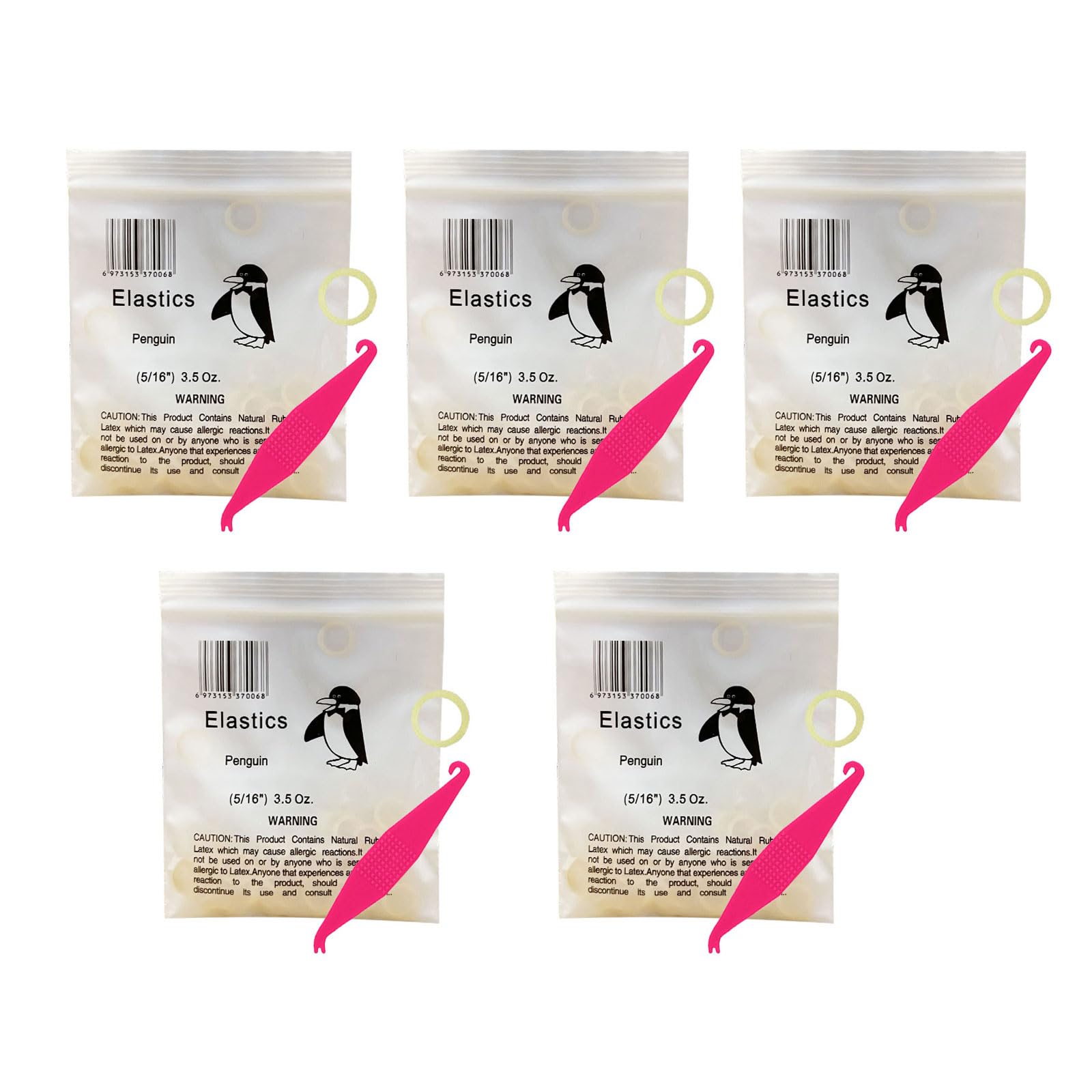 5/16 Inch Orthodontic Elastics, 500 Pack Medium 3.5 Ounce Fix Tooth Gap, 5 Pack Elastic Placer for Braces